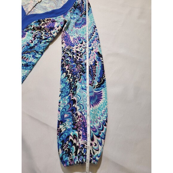 Laundry By Design Dress Womens Size 2 V Neck Long Sleeve Multicolored Retro - Picture 9 of 12